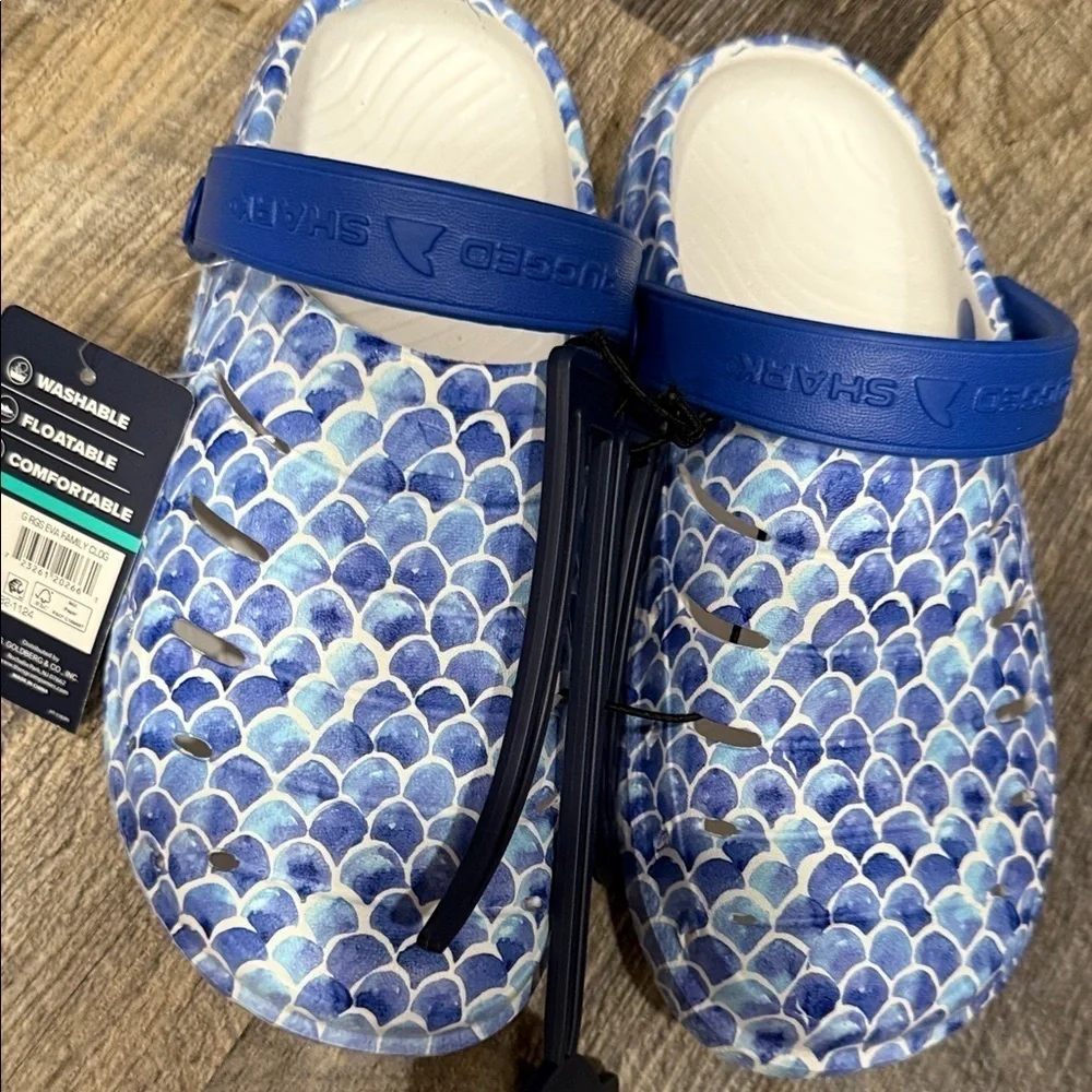 Rugged Shark Kids Blue Mermaid Slippers